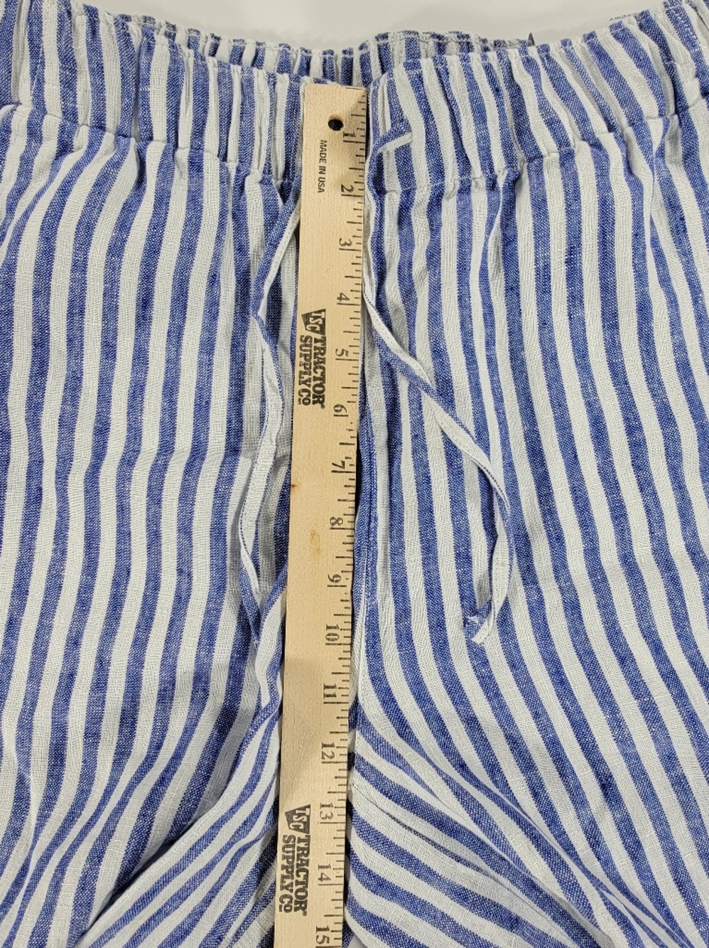 NEW Lands End Women's 100% Linen High Rise Pull On Nautical Stripe Shorts Medium - Picture 8 of 9